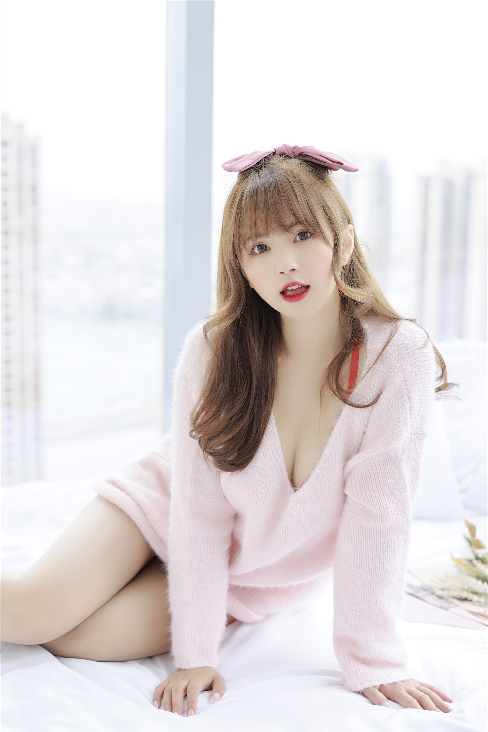 002. Zhang Siyun Nice - Internal purchase of watermark free pink sweater(8)
